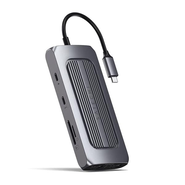 Buy Satechi USB C Hub Multiport Adapter MX: Dual 4K HDMI, 100W PD Charging, USB-A, Ethernet & Card Readers for MacBook & Windows