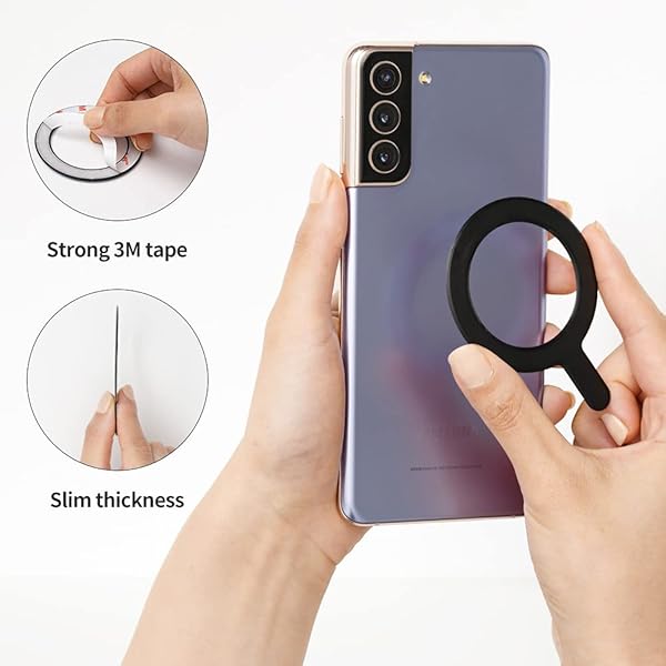 Sinjimoru Sinjimoru MagSafe Sticker & Magnetic Ring: 1000g Strength for Wireless Charging - M-Plate White - View 6 of 10