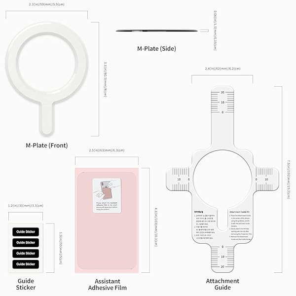 Sinjimoru Sinjimoru MagSafe Sticker & Magnetic Ring: 1000g Strength for Wireless Charging - M-Plate White - View 8 of 10