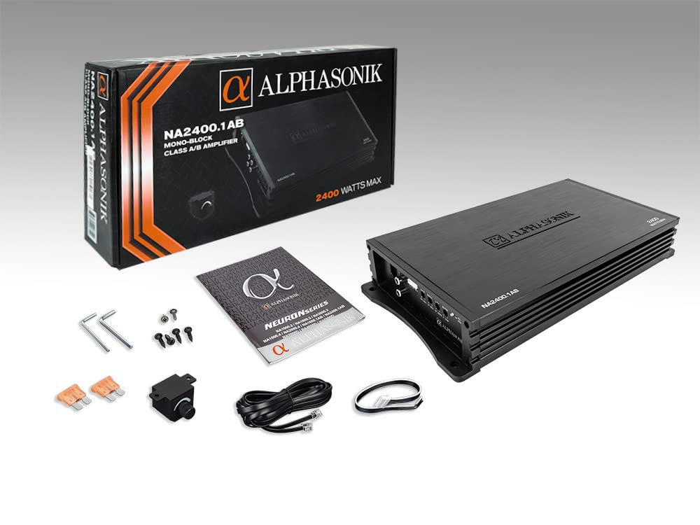 Alphasonik Alphasonik NA2400.1AB Neuron Series 2400 Watts Monoblock Car Amplifier with 4-Way Protection and Remote Bass Knob - View 7 of 7