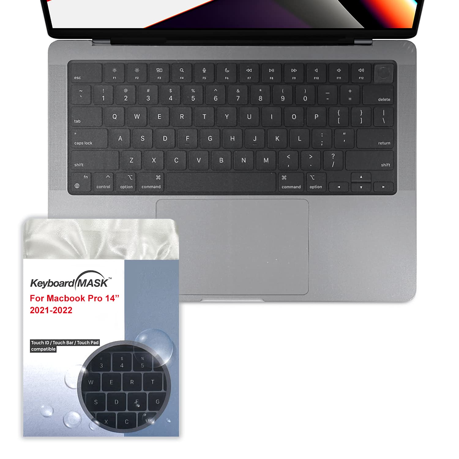 Green Onions Supply KeyboardMask for MacBook Pro 14 Inch Matte Finish Full Cover Ultra Thin Waterproof Anti-Dust Keyboard Protector for 2021 Model