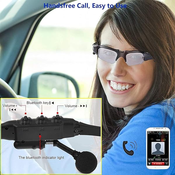 Grofulor Grofulor Wireless Bluetooth MP3 Sunglasses: Polarized Music Glasses for iPhone & Samsung - Stereo Headphones Included - View 3 of 8