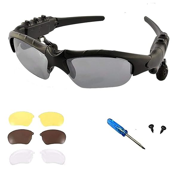 Grofulor Grofulor Wireless Bluetooth MP3 Sunglasses: Polarized Music Glasses for iPhone & Samsung - Stereo Headphones Included