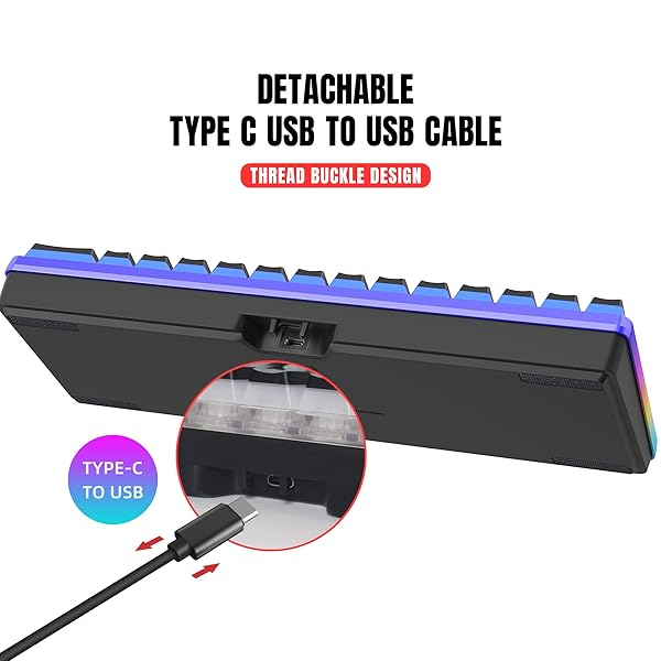 Snpurdiri Snpurdiri 60% Wired Gaming Keyboard: RGB Mini Keyboard with Pudding Keycaps & Waterproof Design for Office & Gaming - View 6 of 8