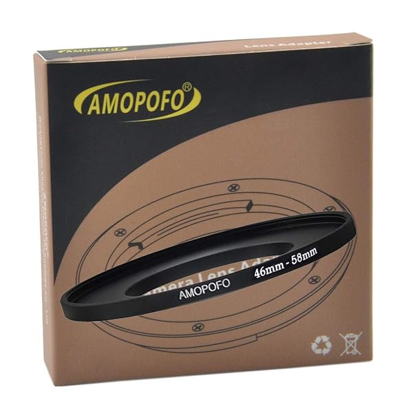 Amopofo 46mm to 58mm Camera Filter Ring Adapter - Compatible with All Brands for UV, ND, CPL Filters - View 6 of 6