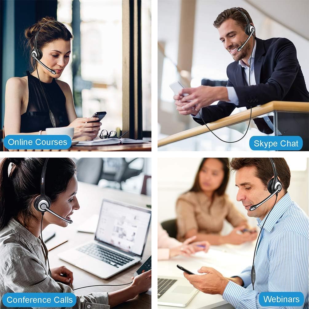 Wantek Wantek Wired Cell Phone Headset with Microphone Noise Cancelling for PC and Zoom Clear Chat Volume Control for Office and Call Center - View 6 of 6