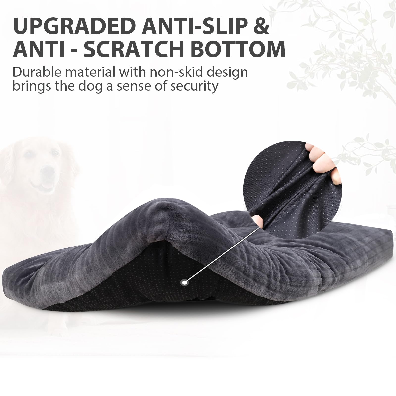 KSIIA Washable Dog Crate Bed for Medium Dogs Deluxe Flannel Comfy Anti-Slip Sleeping Mat 29 x 21 Inch Gray - View 4 of 6