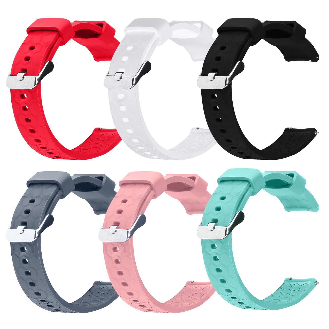 FitTurn Bands for Moto 360 3rd Gen 2nd Gen 42mm Smartwatch 20mm Quick Release Waterproof Soft Silicone Replacement Strap Six Colors