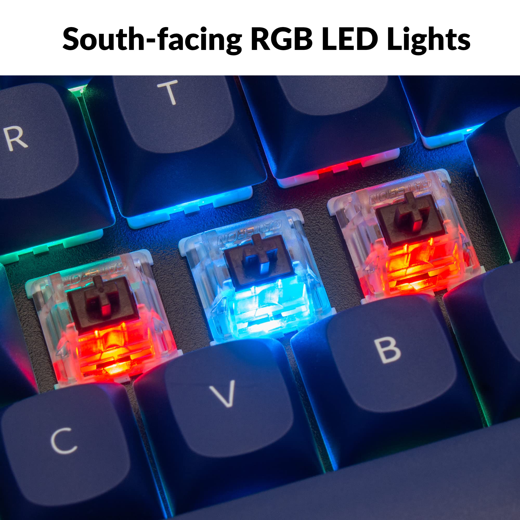 Keychron Keychron Q7 70% Hot-Swappable RGB Mechanical Keyboard for Mac Windows Linux QMK VIA Gateron G Pro Brown Switch Full Aluminum Blue - View 5 of 8