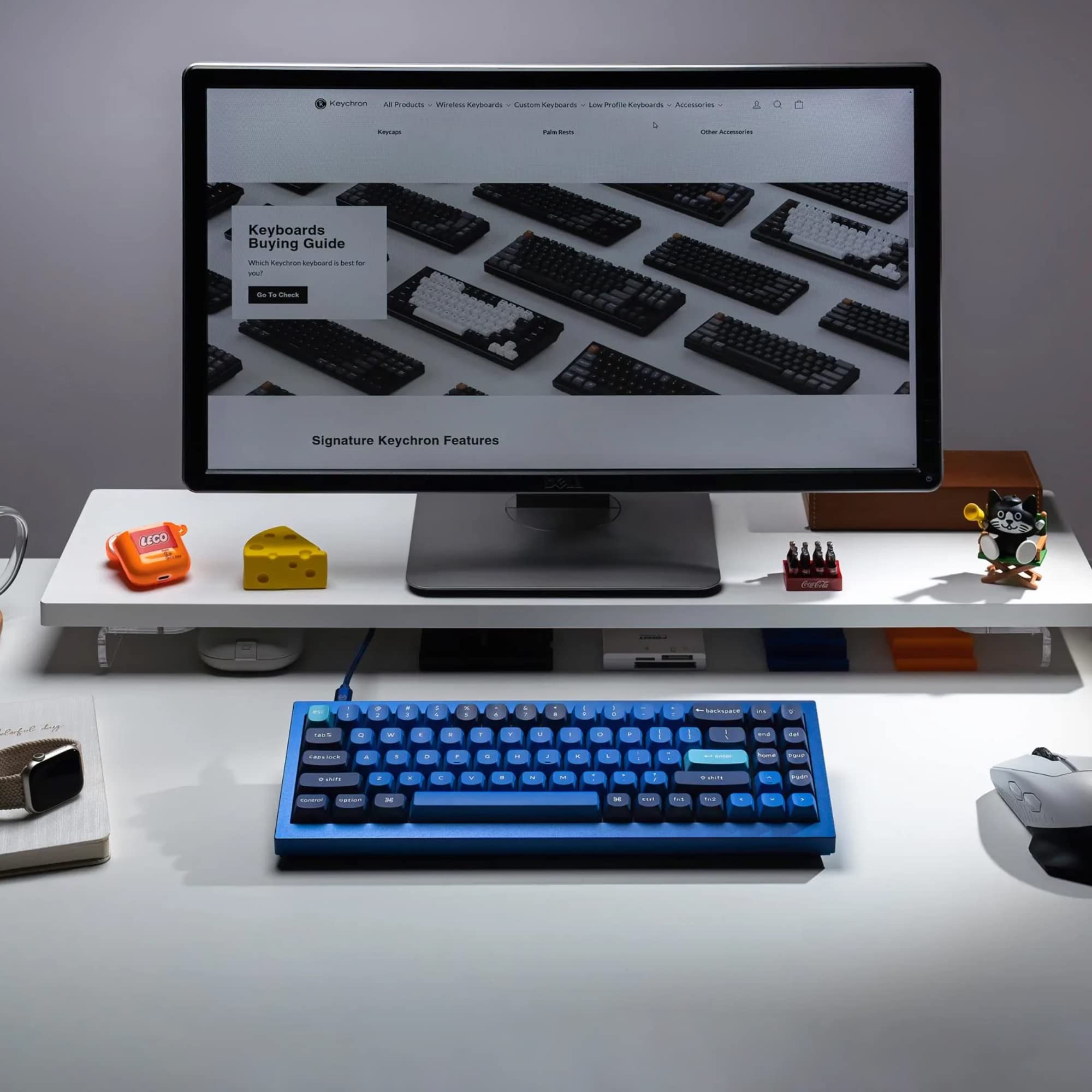 Keychron Keychron Q7 70% Hot-Swappable RGB Mechanical Keyboard for Mac Windows Linux QMK VIA Gateron G Pro Brown Switch Full Aluminum Blue - View 8 of 8