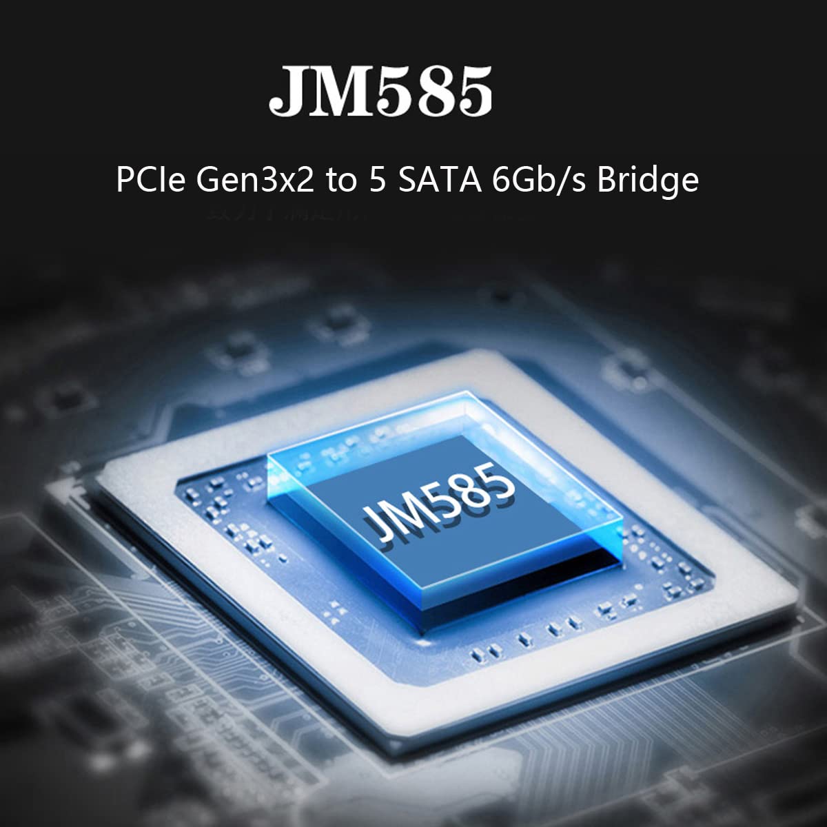 cablecc Cablecc NGFF NVME M-Key PCI Express to SATA 3.0 6Gbps 5 Ports Adapter Converter Hard Drive Extension Card JMB585 2280 - View 4 of 9