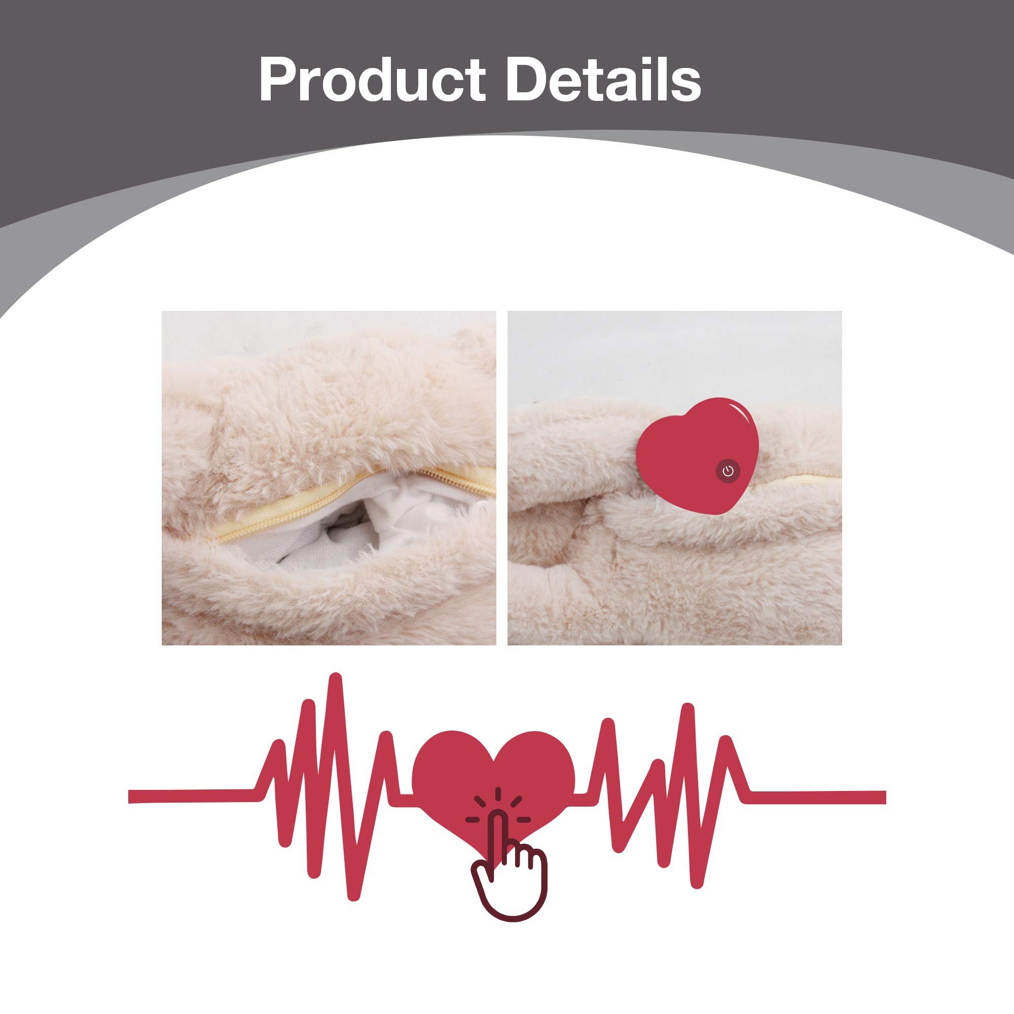 Pet Prime Dog Soft Plush Heart Beat Bear Toy with Warmer Bag for Puppy Anxiety Relief - View 2 of 3