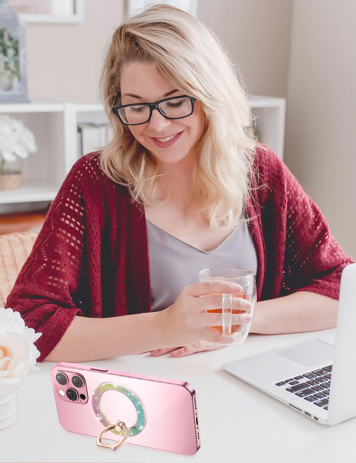 Mindsky Magnetic Phone Ring Holder,Fashoin Color Magnetic Phone Grip for iPhone 17 16 15 14 13 12series Android (One Ring) - View 5 of 9