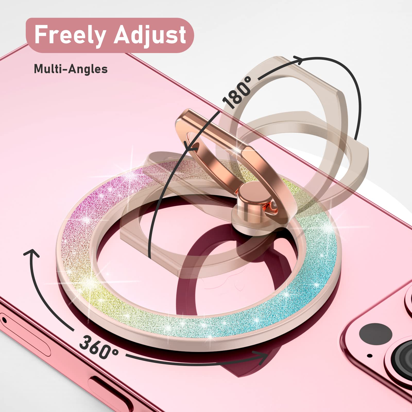 Mindsky Magnetic Phone Ring Holder,Fashoin Color Magnetic Phone Grip for iPhone 17 16 15 14 13 12series Android (One Ring) - View 6 of 9