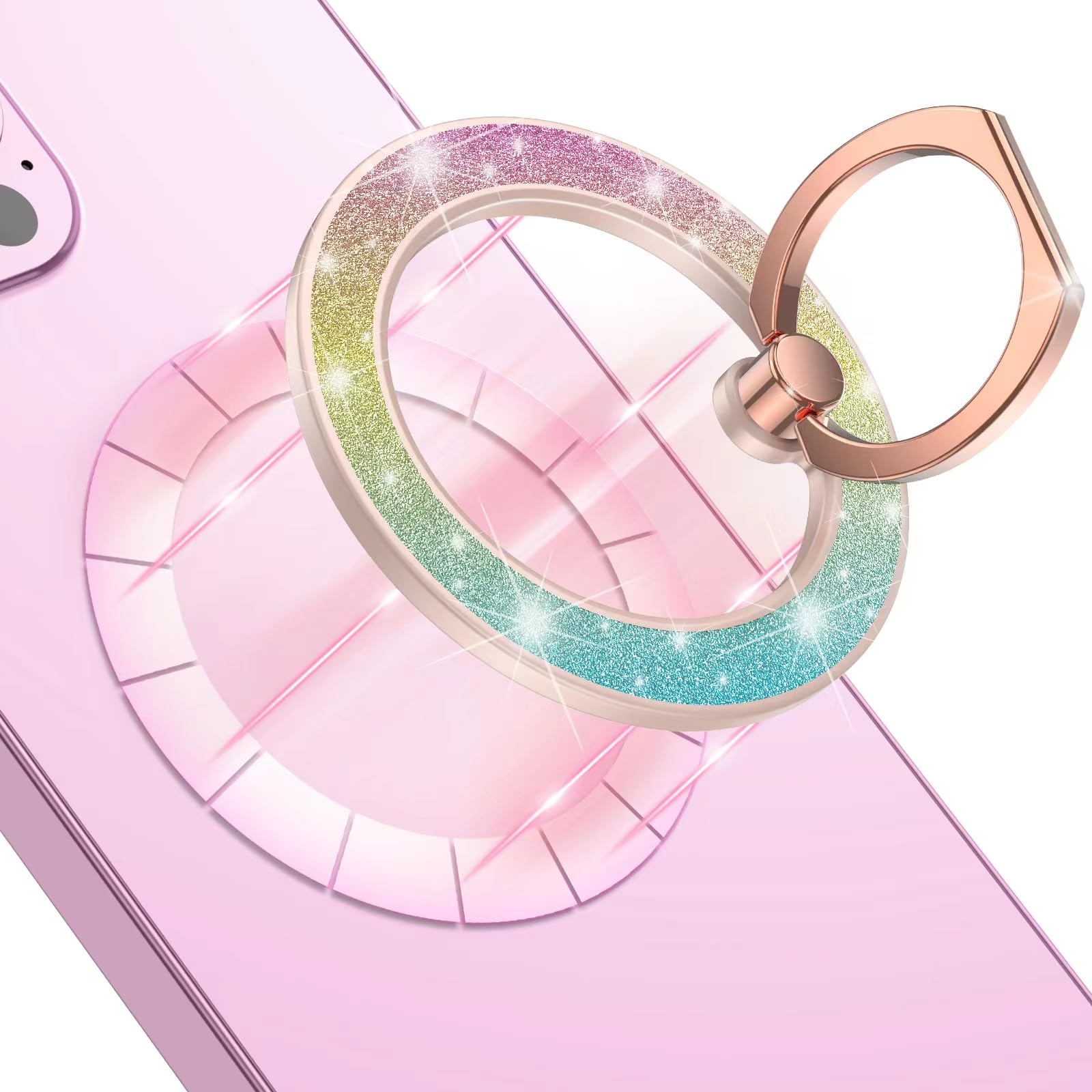 Mindsky Magnetic Phone Ring Holder,Fashoin Color Magnetic Phone Grip for iPhone 17 16 15 14 13 12series Android (One Ring)