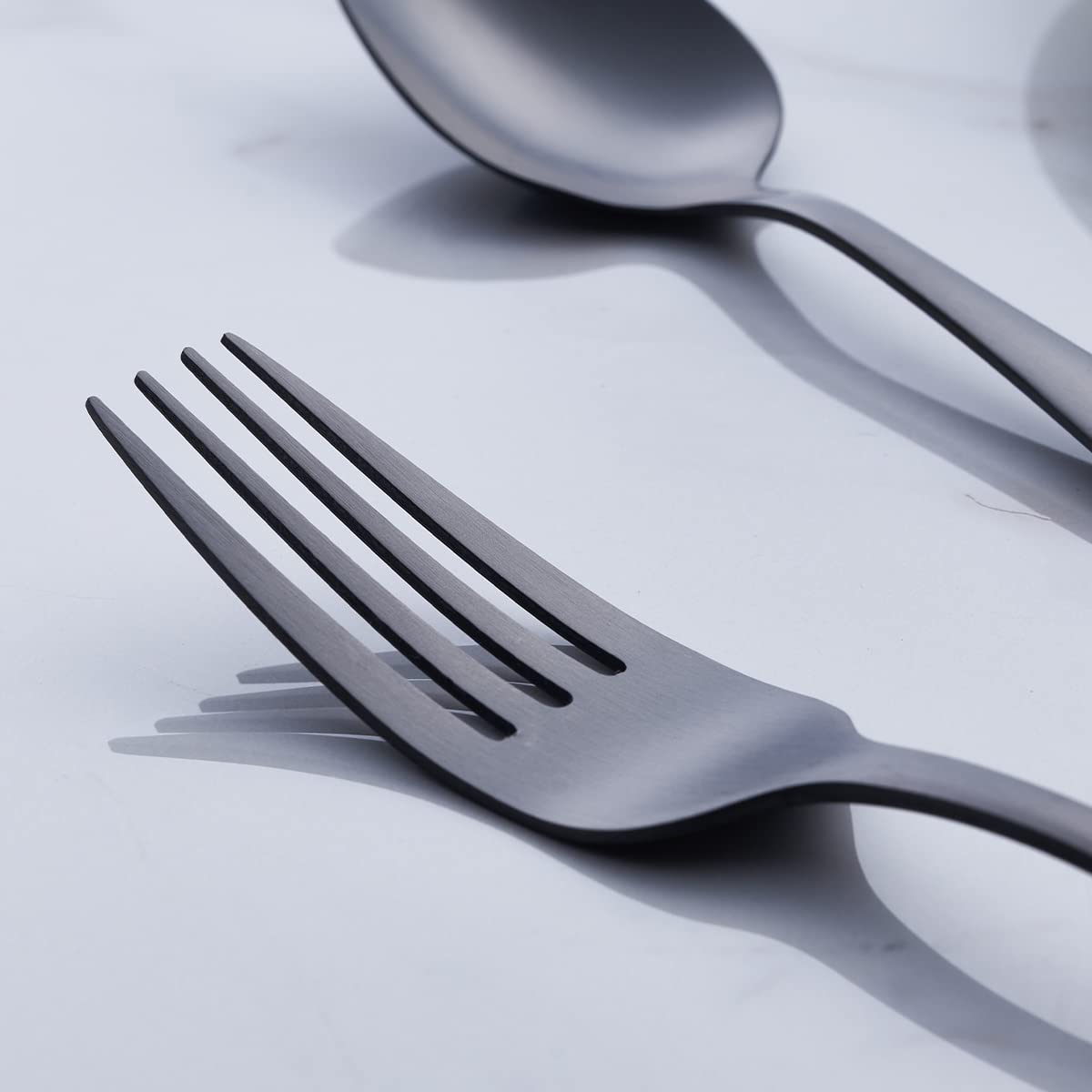 GoGeiLi GoGeiLi 24-Piece Matte Black Stainless Steel Silverware Set for 6 Dishwasher Safe Flatware Cutlery - View 5 of 8