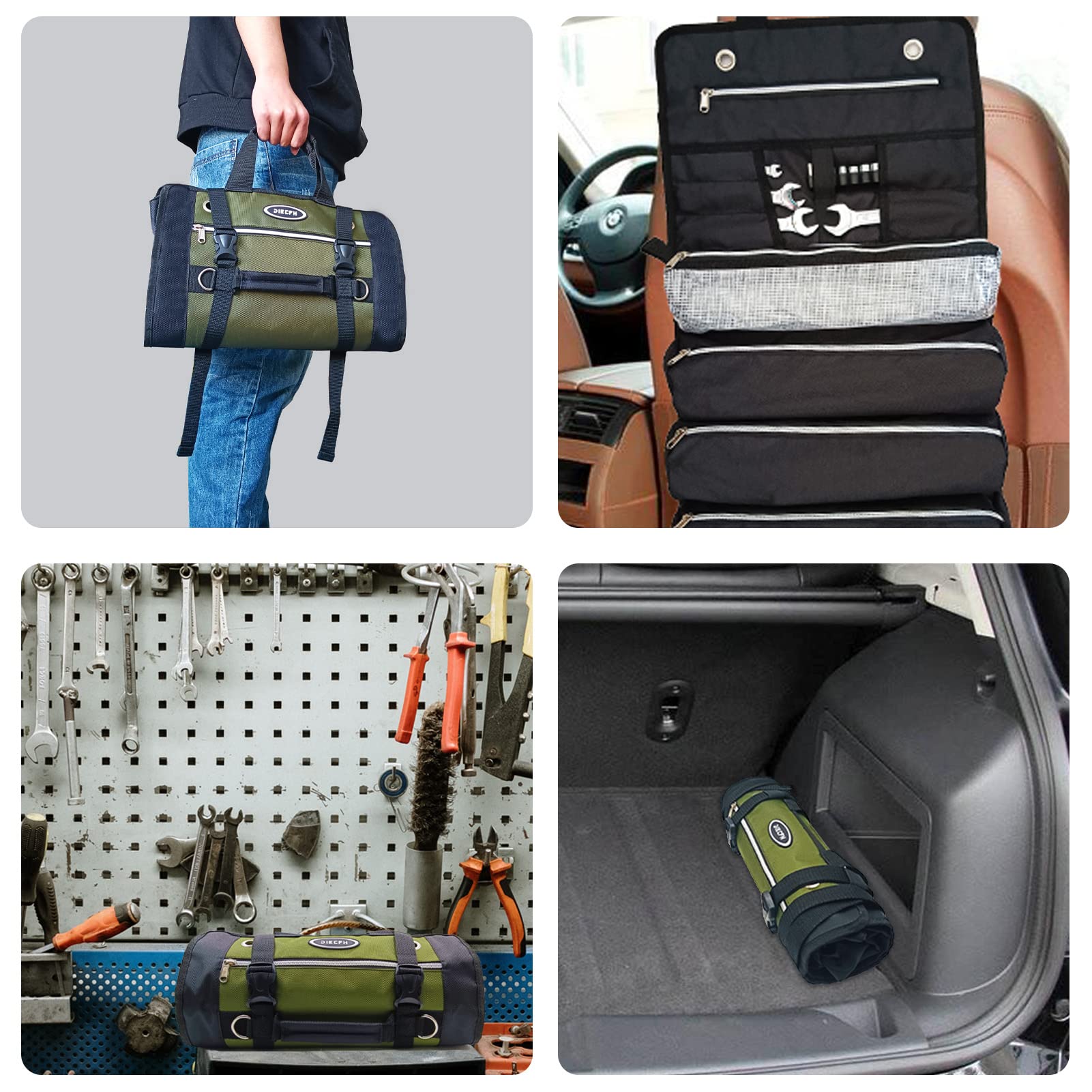 DIECFH DIECFH Tool Roll Bag Wrench Organizer for Easy Tool Storage and Transport - View 7 of 7