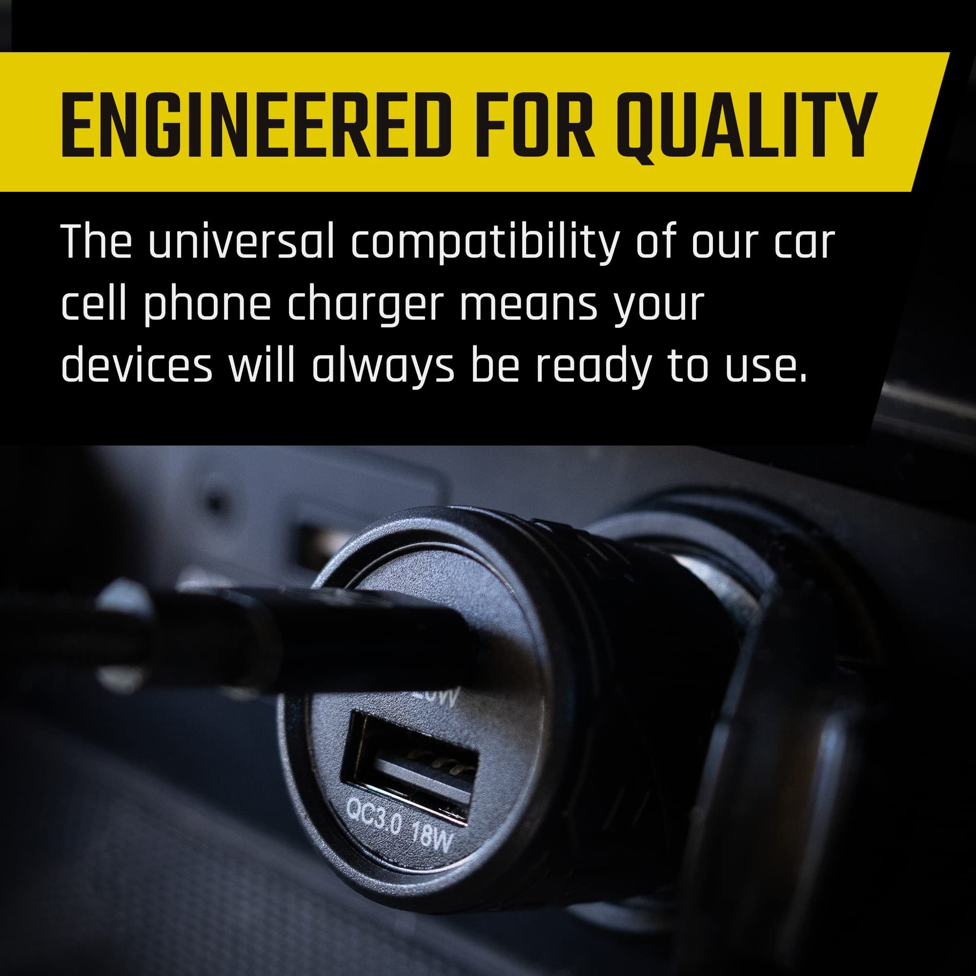 Mob Armor Mob Armor 38W Dual USB Quick Charge Car Charger - Fast USB A & C Adapter for Phones - View 5 of 7