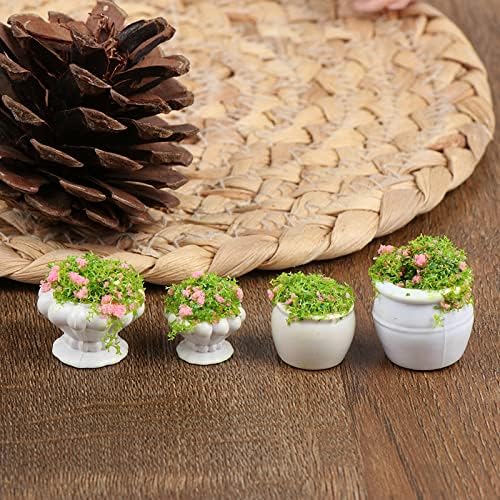 TBoxBo TBoxBo 4 Pcs Miniature Dollhouse Potted Plants Artificial Bonsai Flowerpot Kit for 1:12 Dollhouse Decor - View 4 of 8