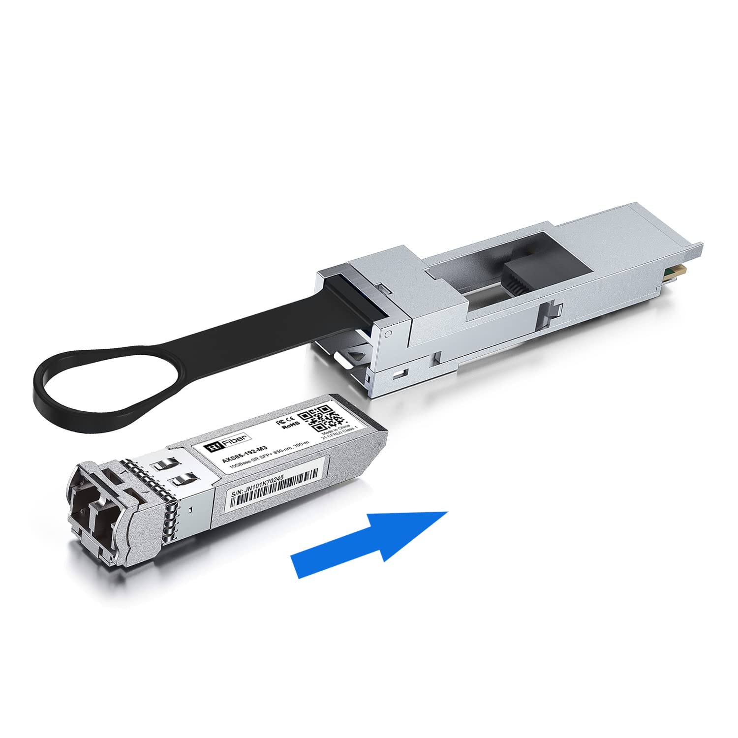 H!Fiber.com HFiber QSA Adapter 40G QSFP to 10G SFP Plus Converter Module for Cisco CVR QSFP SFP10G and More Devices All Metal Housing - View 4 of 4