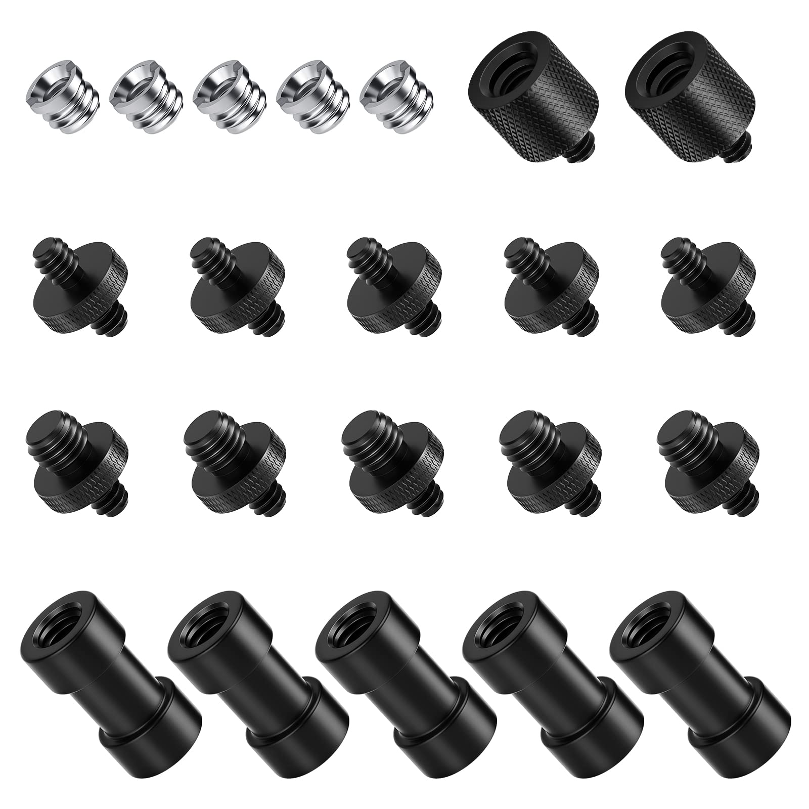 NEEWER NEEWER Camera Screw Adapter Set 22 Pieces 1/4 to 1/4 and 1/4 to 3/8 Tripod Mount Converter for Camera Monopod Ball Head Flash Light Stand - View 9 of 9