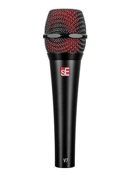 SE ELECTRONICS SE Electronics V7 BLACK Supercardioid Microphone with Shock Mount - Studio Quality Handheld Mic