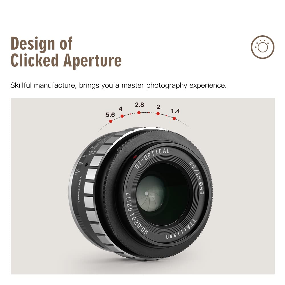 TTARTISAN TTArtisan 23mm F1.4 APS-C Wide Angle Prime Lens for Fuji X-Mount Manual Focus Fixed Lens - View 8 of 9