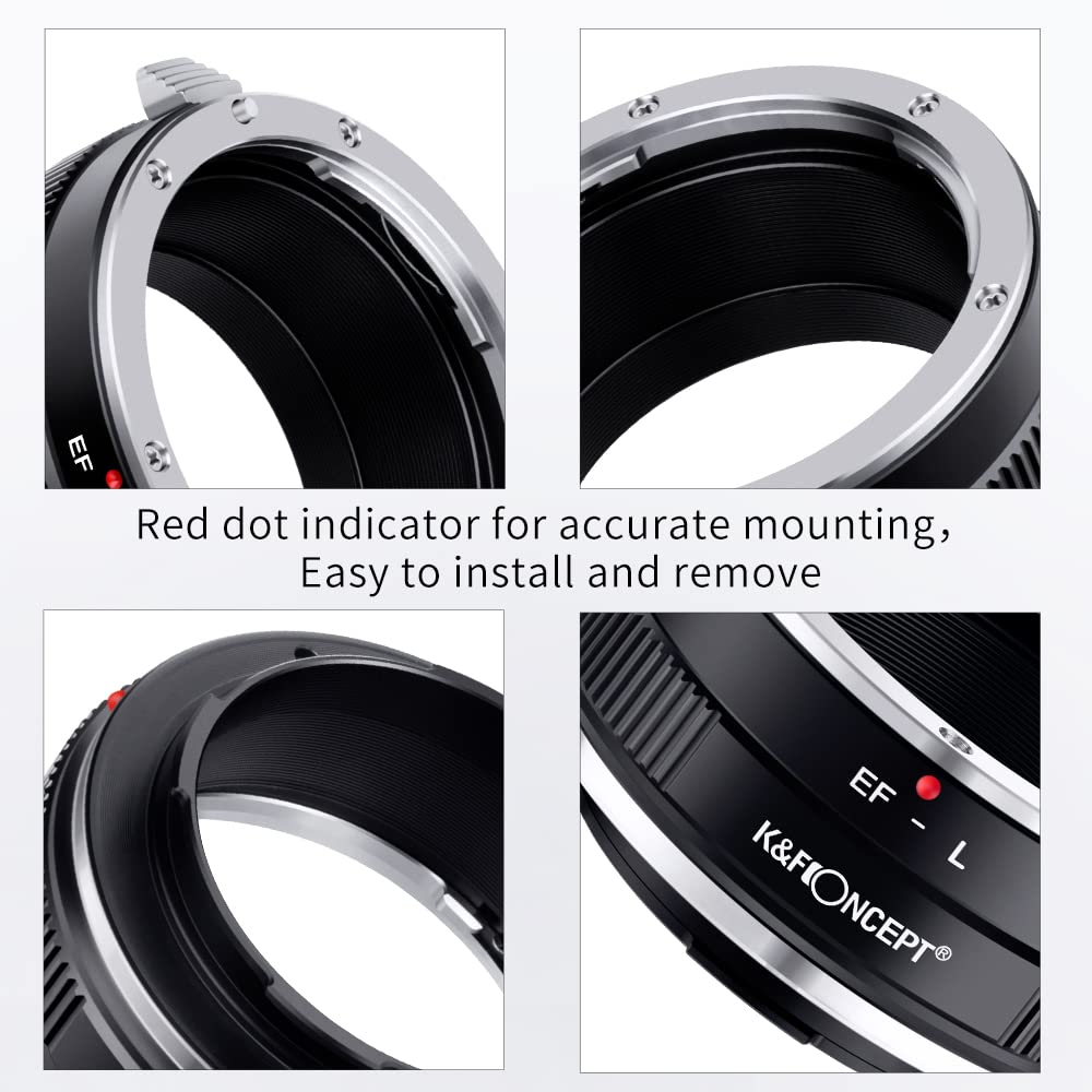 K&F CONCEPT KF Concept Lens Mount Adapter EOS-L for Canon EF EF-S Lens to L Mount Camera Body Manual Focus - View 4 of 8