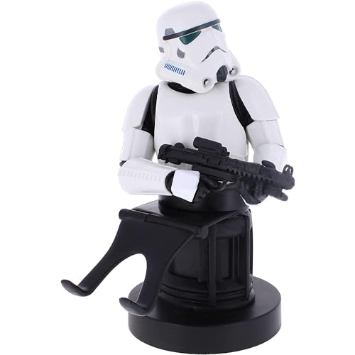 Exquisite Gaming Mandalorian Stormtrooper: Ultimate Star Wars Phone & Controller Holder - Licensed Cable Guy Stand