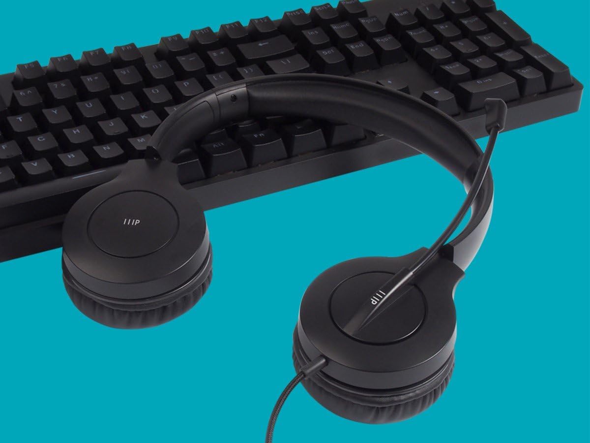 Monoprice WFH Wired On-Ear Headset with USB Controller for Work and School Lightweight Black - View 6 of 6