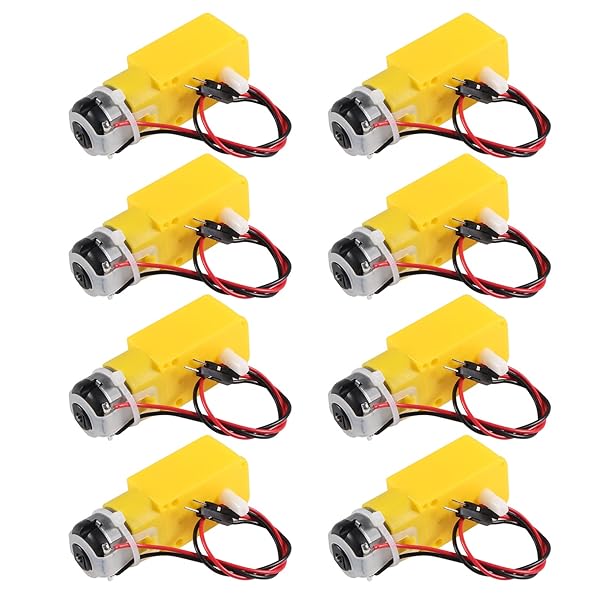 AEDIKO Buy AEDIKO 8pcs TT Motor 200RPM Dual DC Gearbox 3-6V for Arduino DIY Smart Car & Robot Projects