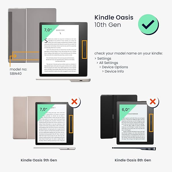kwmobile KWMobile Kindle Oasis 10th Gen Cover - Stylish Brushed Heart Grey eReader Case - View 7 of 8