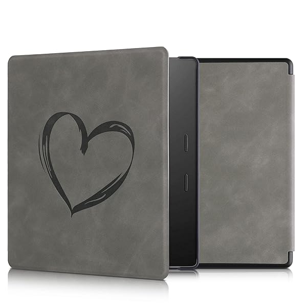 kwmobile KWMobile Kindle Oasis 10th Gen Cover - Stylish Brushed Heart Grey eReader Case - View 2 of 8