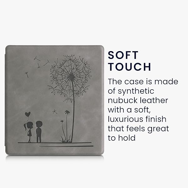 kwmobile KWMobile Dandelion Love Grey Cover for Kindle Oasis 10th Gen - Stylish eReader Case - View 5 of 9