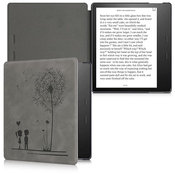 kwmobile KWMobile Dandelion Love Grey Cover for Kindle Oasis 10th Gen - Stylish eReader Case - View 7 of 9