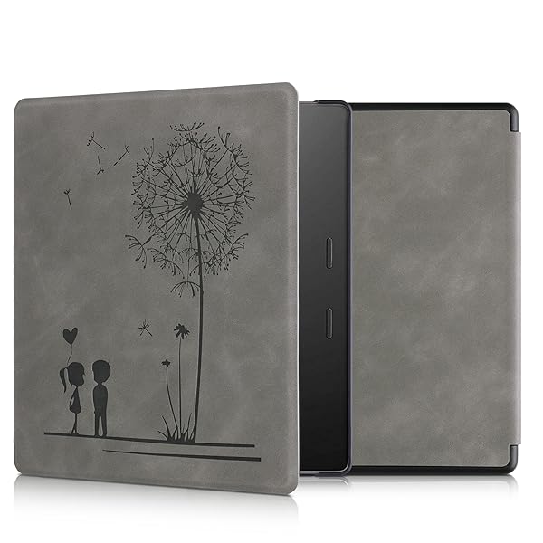kwmobile KWMobile Dandelion Love Grey Cover for Kindle Oasis 10th Gen - Stylish eReader Case - View 3 of 9