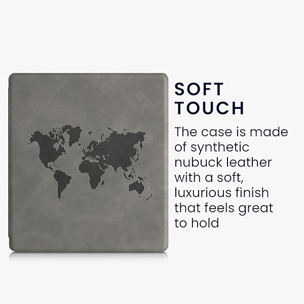 kwmobile KWMobile Kindle Oasis 10th Gen Cover - Stylish eReader Case in Travel Outline Grey - View 5 of 9
