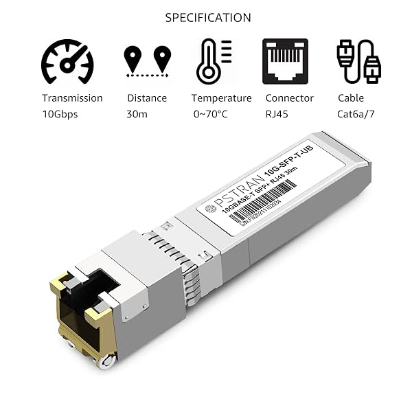 OPSTRAN OPSTRAN 10GBASE-T SFP+ RJ45 Copper Transceiver for Ubiquiti Unifi UF-RJ45-10G - 4 Pack, 30m Cat6a/7 Compatibility - View 4 of 8