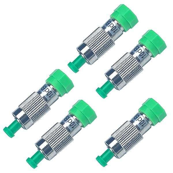GwliUni 5Pcs 10dB FC-APC Fiber Optic Attenuators - High-Quality Signal Attenuation Converters & FC Ferrule Inserts