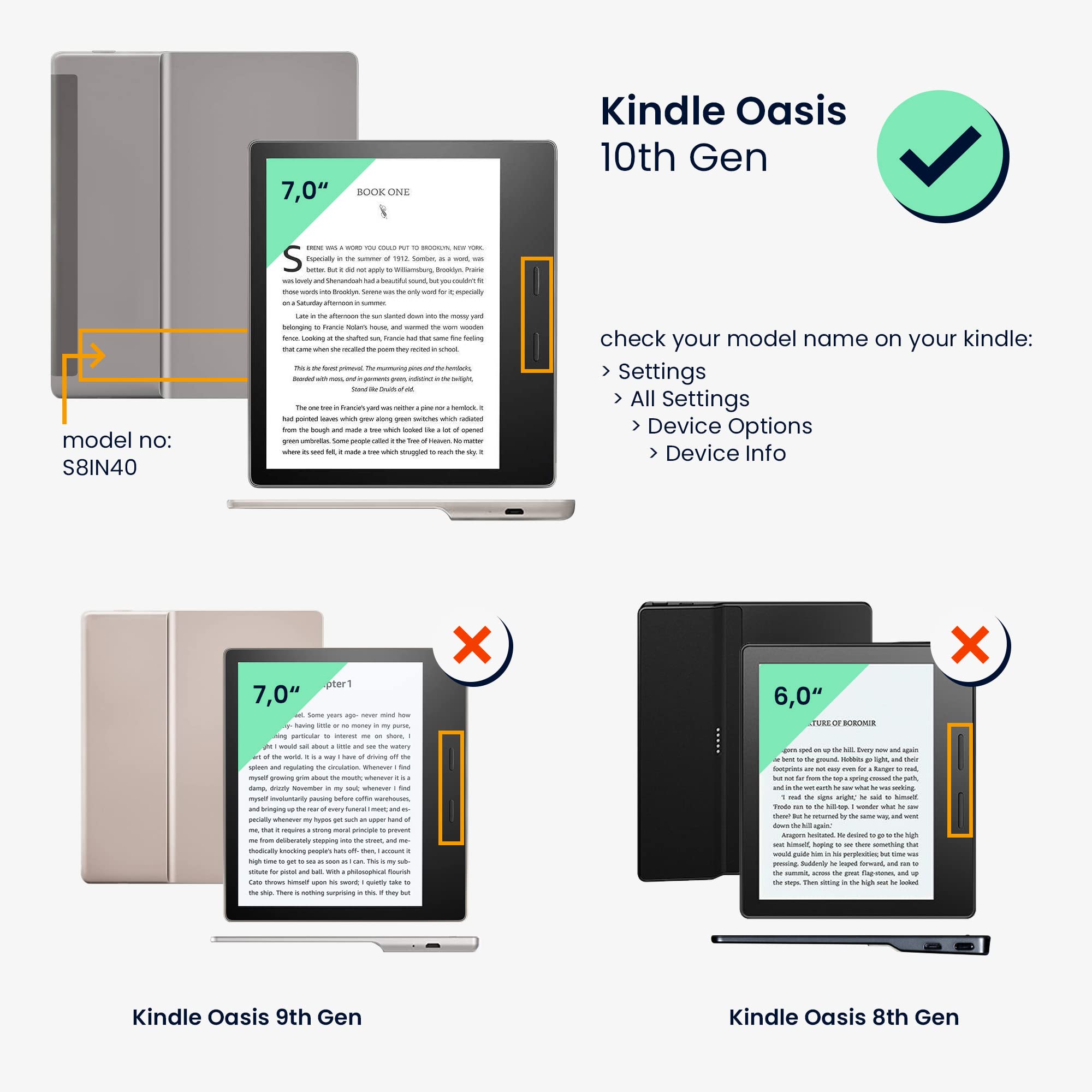 kwmobile kwmobile Kindle Oasis 10th Gen Case - Stylish eReader Cover in Travel Black/Multicolor - View 6 of 7