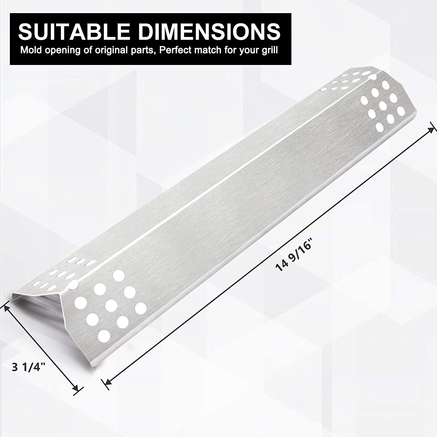 Hiorucet Hiorucet Grill Replacement Parts for Nexgrill and Grill Master Stainless Steel Heat Plate Shields and Pipe Burner Tubes for Tera Gear - View 2 of 7