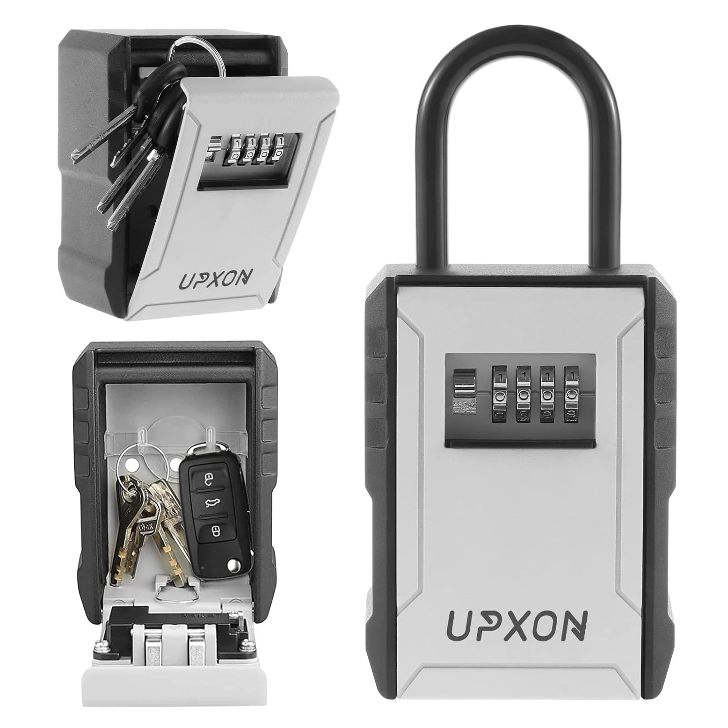 upxon UPXON Extra Large Key Lock Box with Resettable 4 Digit Combination for Car House Keys Weatherproof Wall Mount Ideal for Home Hotels Airbnb Schools