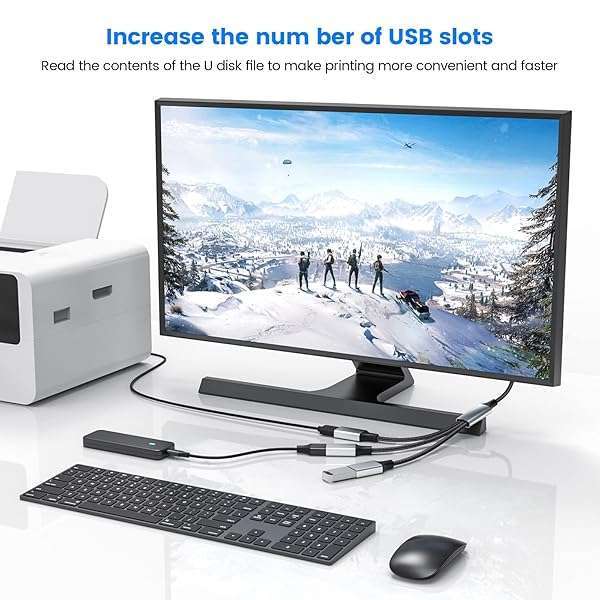 MOGOOD USB 3 Port Splitter Cable - MOGOOD 1 Male to 3 Female USB 2.0 Adapter for Charging & Data Transfer | Laptop & Mac Compatible - View 4 of 7