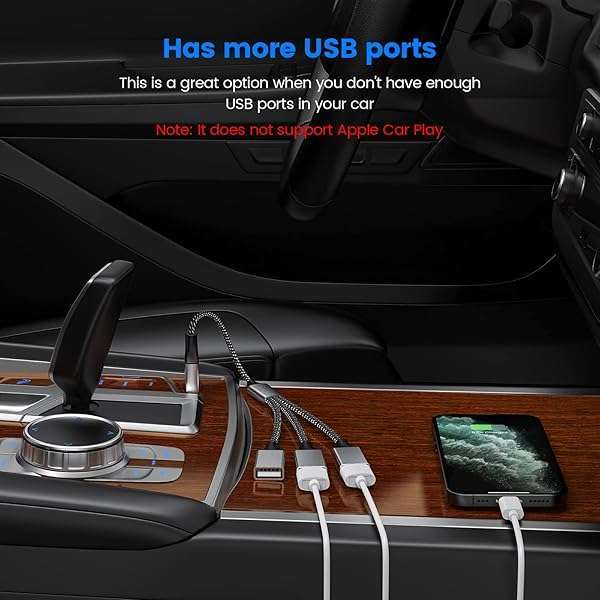 MOGOOD USB 3 Port Splitter Cable - MOGOOD 1 Male to 3 Female USB 2.0 Adapter for Charging & Data Transfer | Laptop & Mac Compatible - View 7 of 7