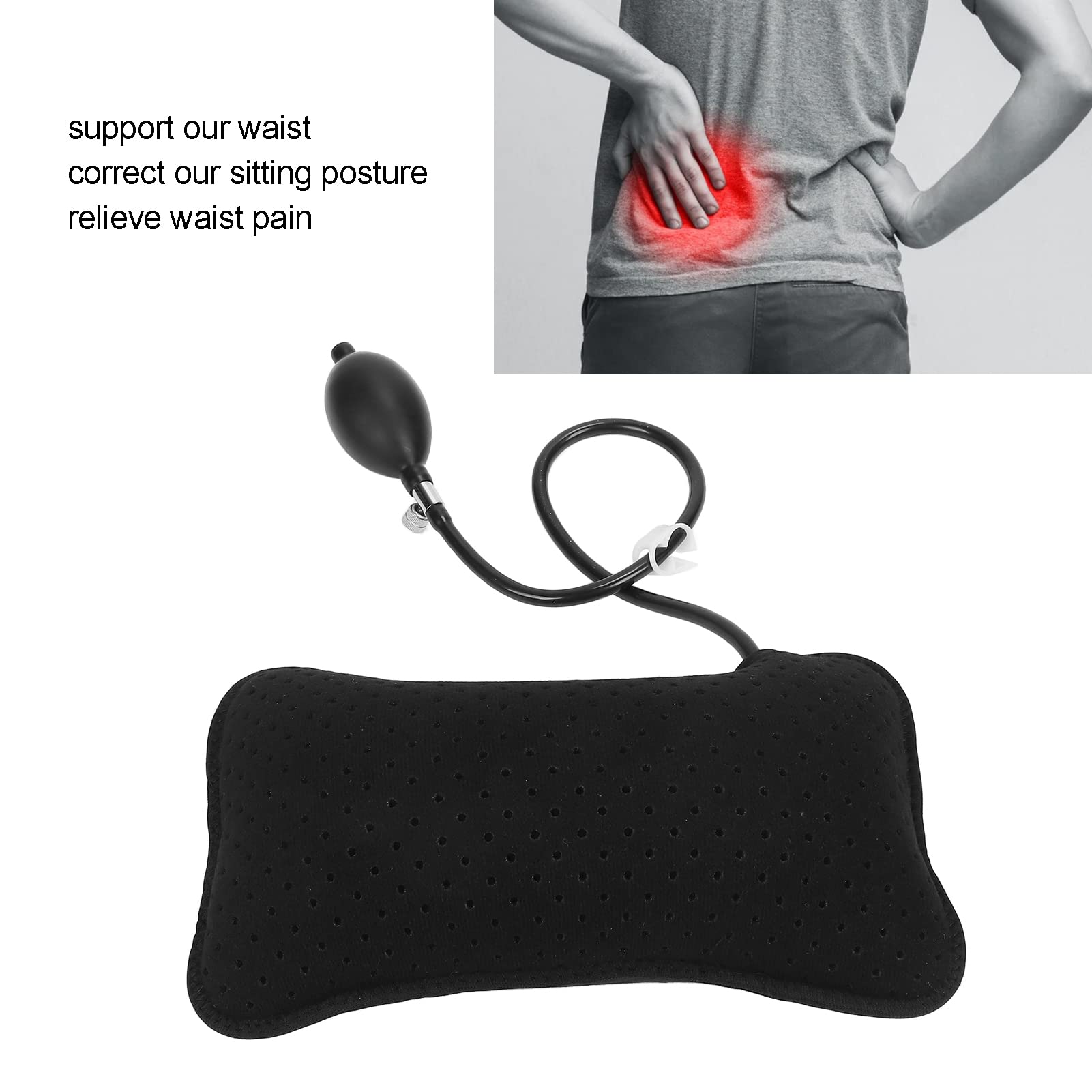 Sonew Sonew Inflatable Lumbar Support Pillow Washable Breathable Portable Back Pain Relief Waist Support - View 5 of 9