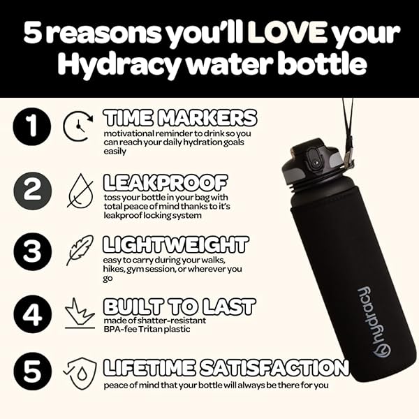 Hydracy Hydracy 32 oz Water Bottle with Time Marker & Straw - Perfect Reusable Gym & Bike Bottle Gift - View 4 of 11