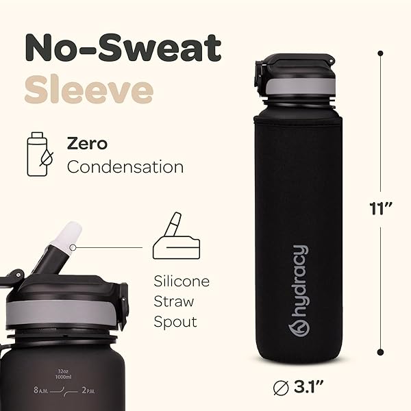 Hydracy Hydracy 32 oz Water Bottle with Time Marker & Straw - Perfect Reusable Gym & Bike Bottle Gift - View 7 of 11