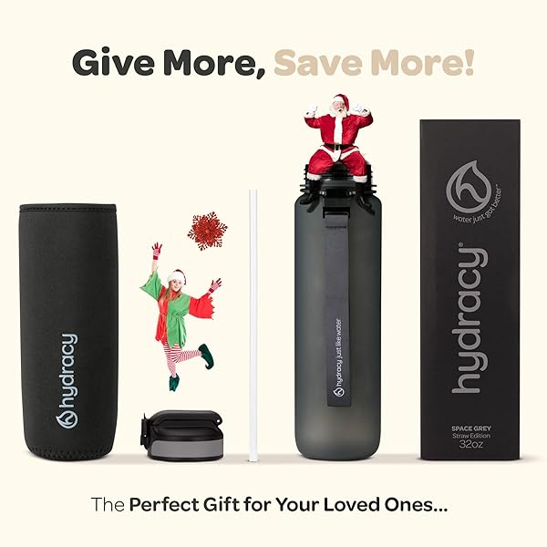 Hydracy Hydracy 32 oz Water Bottle with Time Marker & Straw - Perfect Reusable Gym & Bike Bottle Gift - View 8 of 11