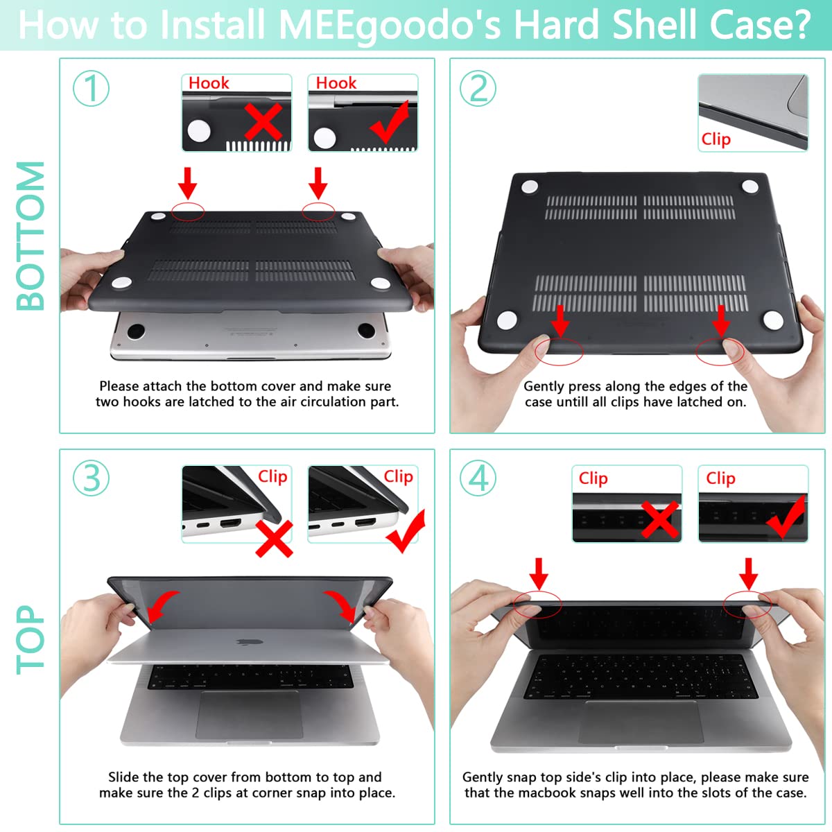 MEEgoodo MEEgoodo Pink Hard Shell Case for M4 MacBook Pro 16 inch 2024 2023 2021 with Keyboard and Webcam Cover Fit Model A3403 A3186 A2991 A2780 A2485 - View 8 of 9