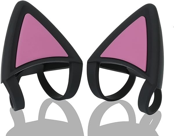 LEFXMOPHY Cat Ear Gamer Headphones Replacement - Glow in Dark Silicone Straps for Razer, HyperX, Logitech, Astro - Black/Purple